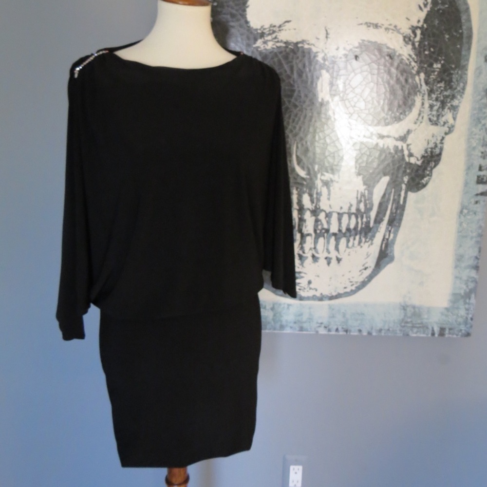 Betsy & Adam Bat Sleeve Mini Dress